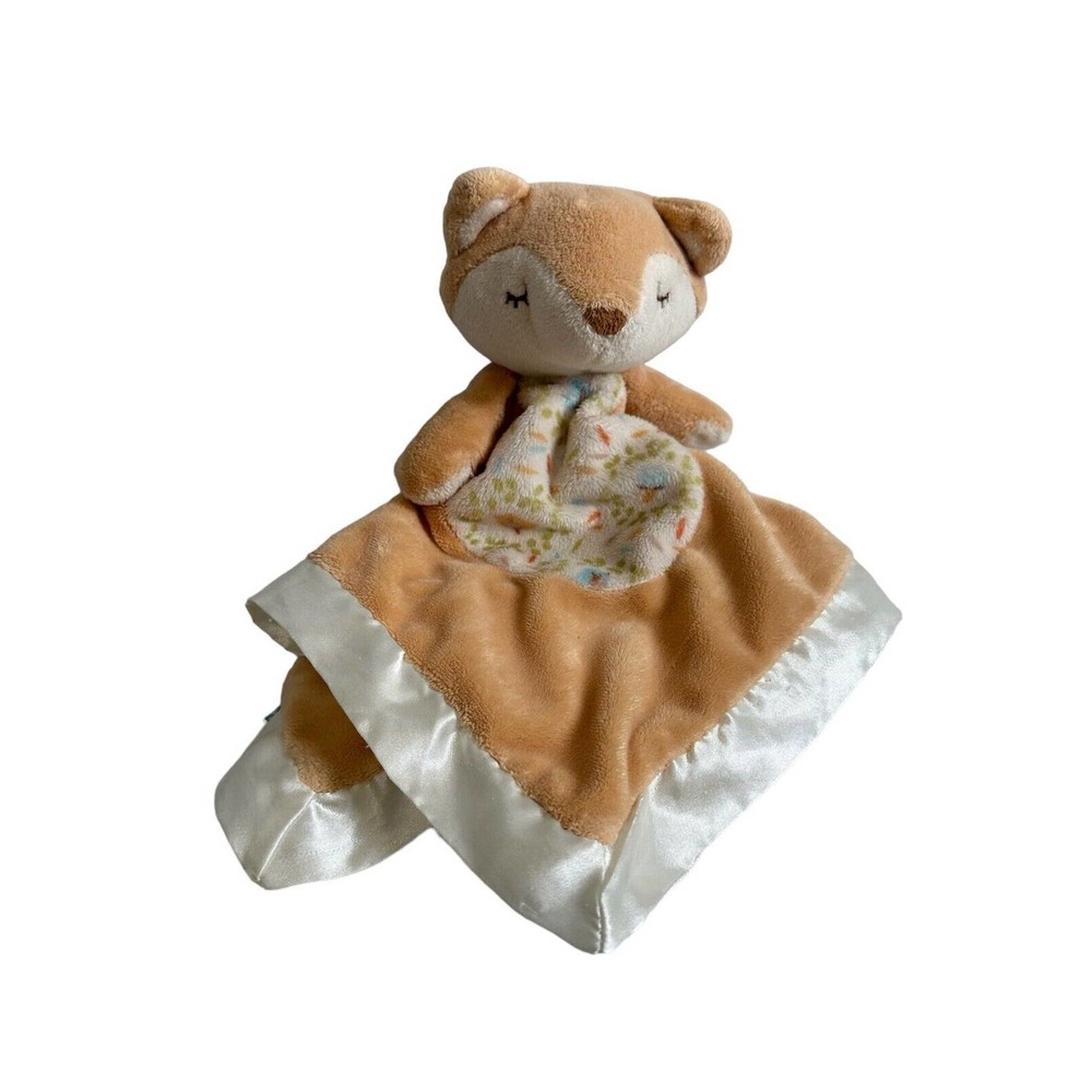 Douglas Baby Woodland Fox Mushroom Satin Brown Infant Security Blanket Lovey Toy
